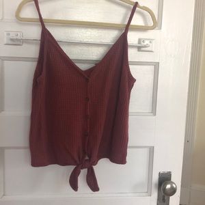 Maroon Cropped Tank Top